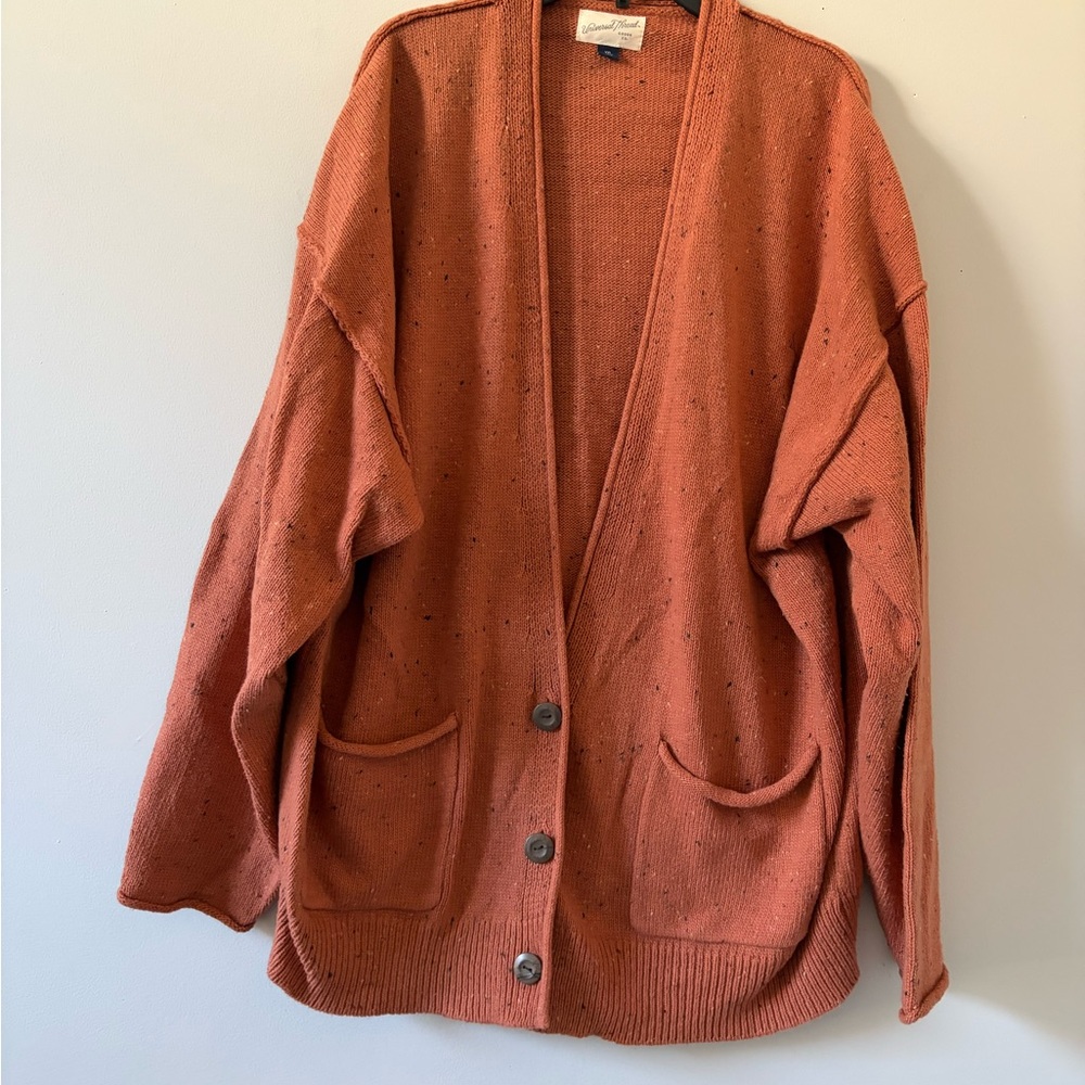 Universal Thread Rust Cotton Button Front Cardigan - image 1